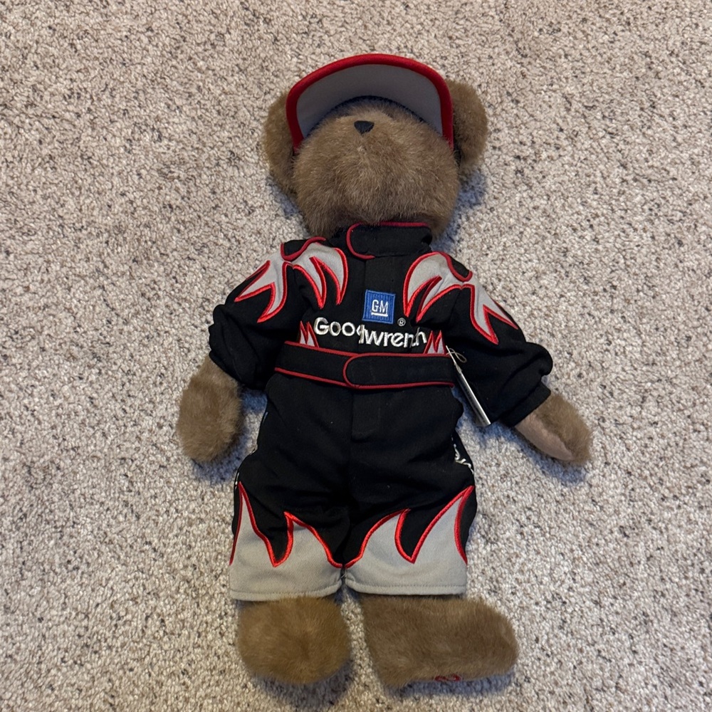 Boyds Bears Racing Teddy with Black and Red Outfit